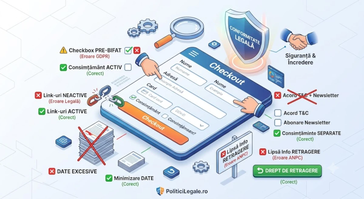 Cele 5 Greșeli Critice de GDPR și ANPC în Pagina de Checkout a Magazinului Tău Online
