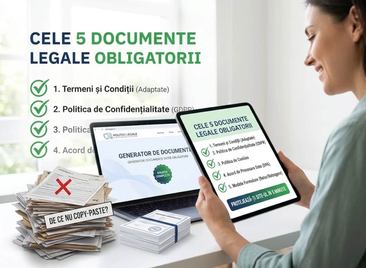 Checklist 2026: Cele 5 documente legale obligatorii pe care trebuie să le ai pe orice site (și cum le obții ieftin)