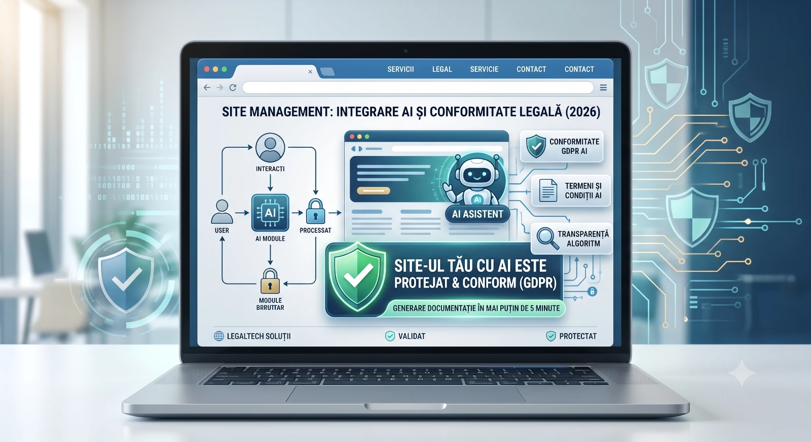 Integrarea Inteligenței Artificiale (AI) pe site: Ce obligații legale și GDPR ai în 2026