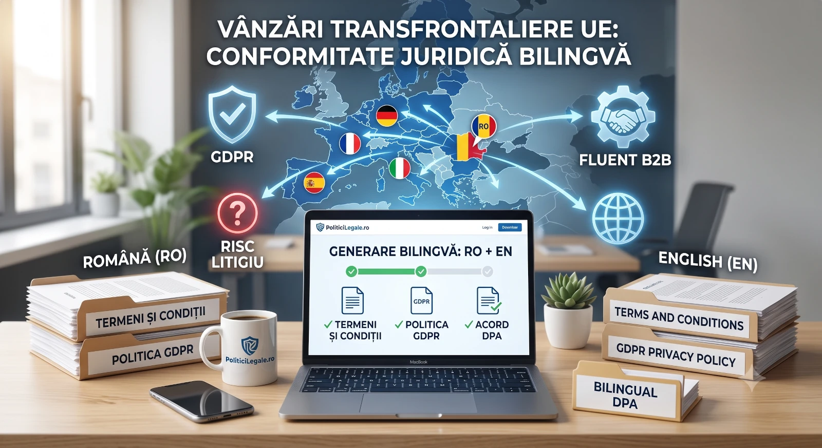 Care sunt riscurile legale dacă vinzi în Uniunea Europeană fără Termeni și Condiții în limba engleză?
